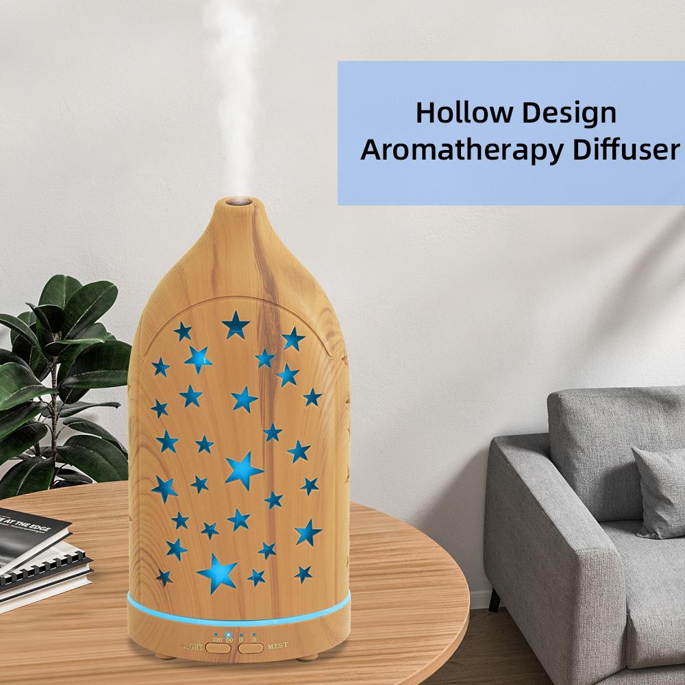 Star Hollow Essential Oil Diffuser  7 Adjustable LED Lights Customizable Colors, Whisper-Quiet & Safe Auto Off