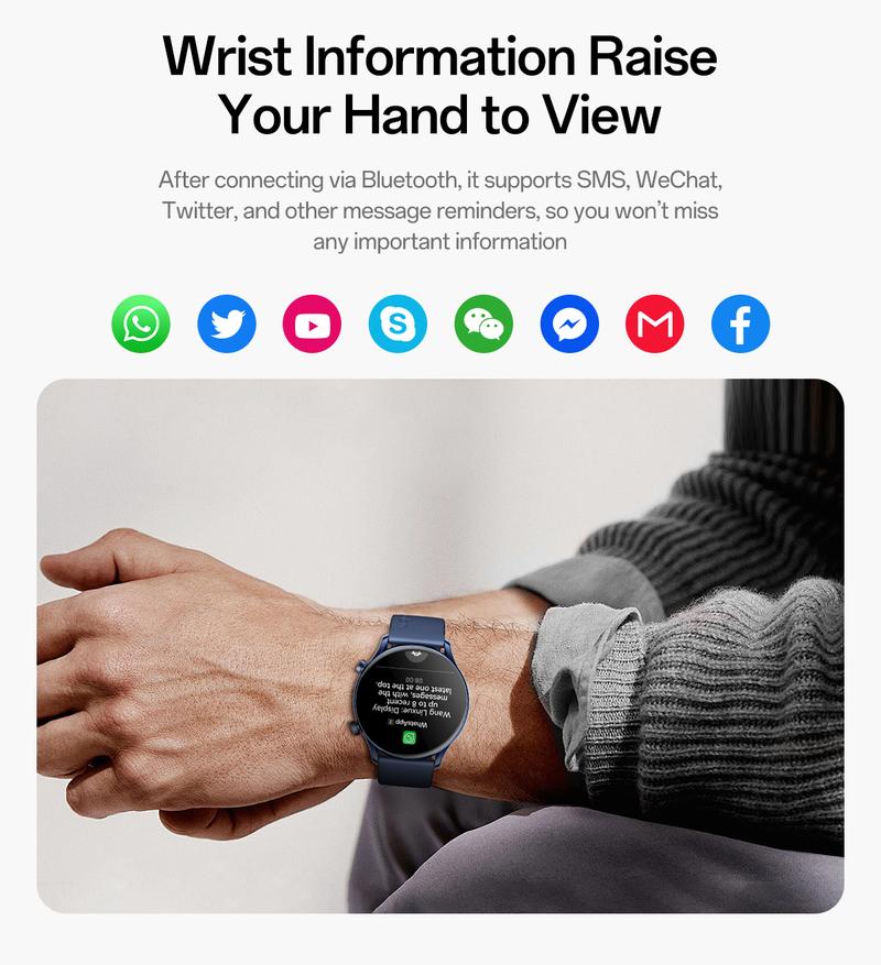 Aolon GTR3 Smartwatch — a perfect Valentine’s Day gift, 1.43" AMOLED HD display, AOD, heart rate monitoring, 110+ sports modes, waterproof, and up to 120-hour battery life. Compatible with iOS & Android, multiple colors, USB rechargeable, for Women & Men