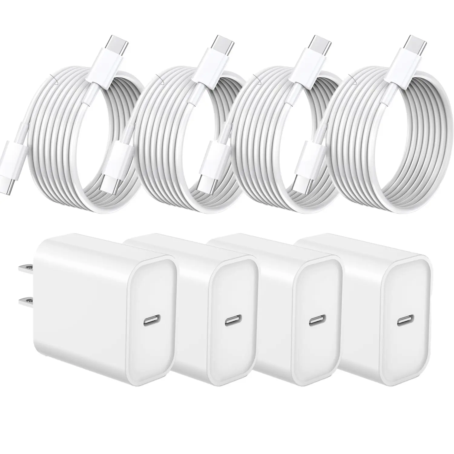 20W USB-C Cell Phone Charger - Mobile Quick Charge Charger for iPhone 17/16/15 Series (Pro Max, 16e, 15 Plus), iPad Pro/Air/Mini with 6FT Type-C Cable