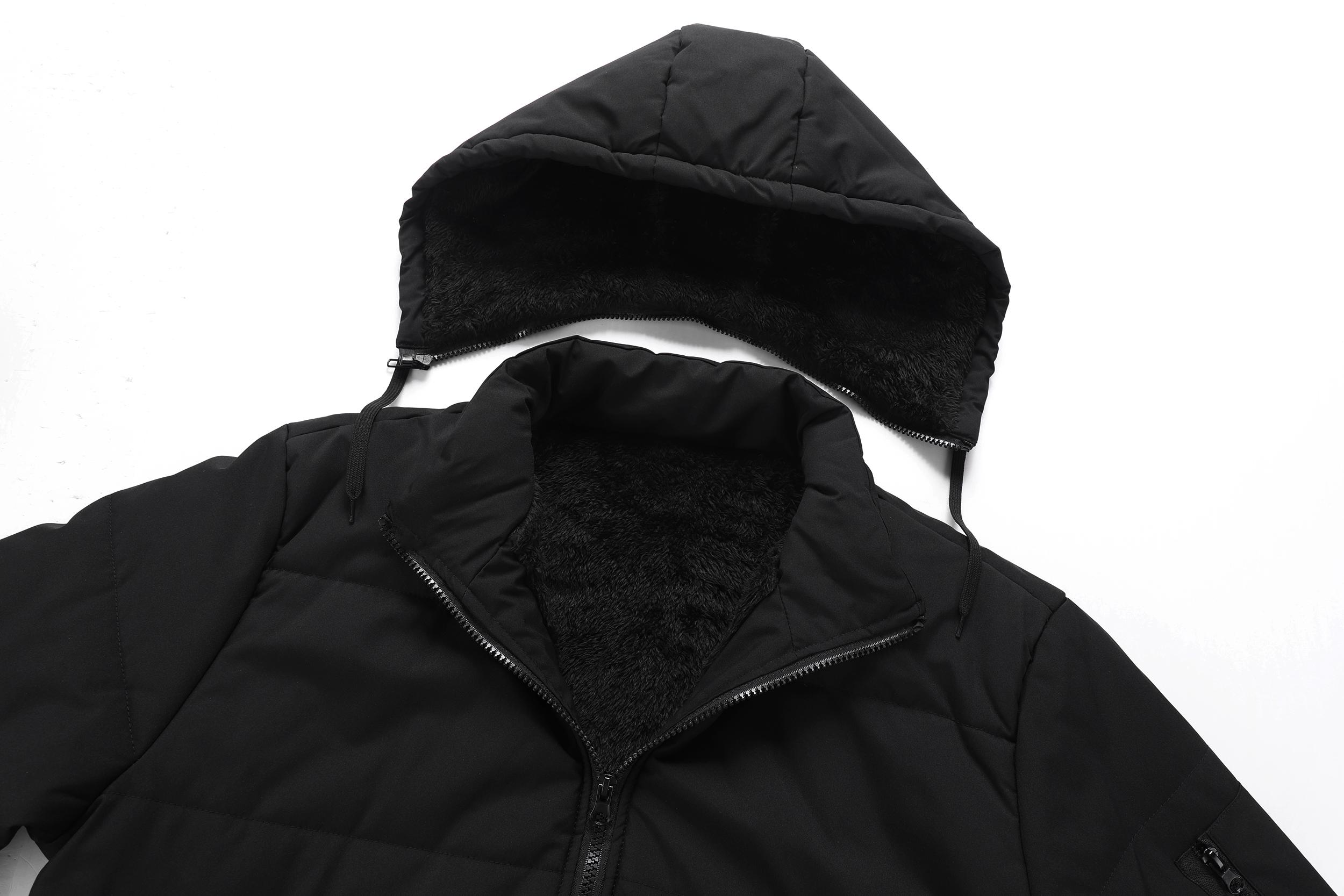 TJL Men's Winter Insulated Jacket with Detachable Hood Black Thick Outdoor Warm Coat Medium Size Fleece Lined Polyester Fiber Easy Machine Washable Cold Weather Wear Casual Style Classic Zipper Long Sleeve TJL Men's Winter Insulated Jacket with Detachable Hood Black Thick Outdoor Warm Coat Medium Size Fleece Lined Polyester Fiber Easy Machine Washable Cold Weather Wear Casual Style Classic Zipper Long Sleeve