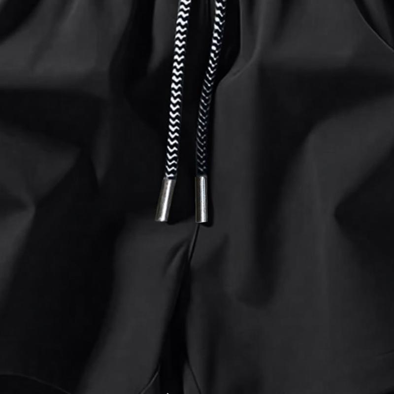 Men's Solid Color Casual Shorts Three-Piece Set, With Zipper Pockets, Summer Fashion Drawstring Sports Shorts, Suitable For Gym And Outdoor Wear