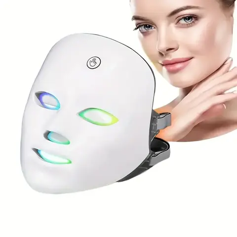 Portable LED Facial Light Therapy Mask - At-Home Beauty Device for All Skin Types, Boosts Facial Skin Health