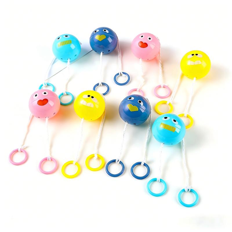 Luminous Whistling Flying Ball Tetherball Toy with 4 Unique Emojis Arm Coordination Exercise Stress Relief Small Toy for Children Battery Free Fun Spin Stretch Toy