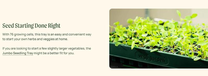 Vego Garden Seedling Suite Products 10" x 20" 76 Cells Stackable Seed Starter Germination Tray with 3-in-1 Plant & Pop Board & Bottom Watering Tray for Easy Seed Starting - Growing Kit