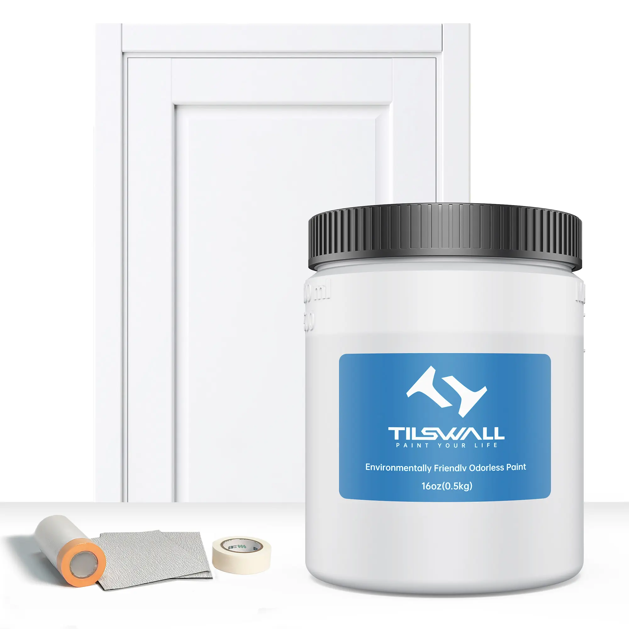 TILSWALL W150 One-Step Spray Paint – No Sanding No Priming No Dilution Low Odor Water-Based 16oz Covers 64–96 Sq Ft for Cabinets Furniture Walls & Garden