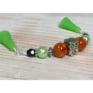 Owl Beaded Point Protector- Orange Stitch Holder