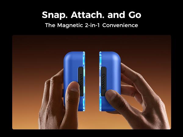 OCOOPA Hand Warmers Rechargeable 2 Pack, Magnetic Electric Handwarmer, 4 Levels Heat Up to 136℉, USB-C Portable Charger 10000mAh, Raynauds, Golf, Tech Gifts for Men, UT2s(MagTwins) Outdoorfun