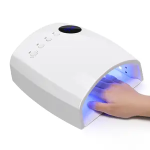 UV LED Nail Lamp, Cordless 72W UV Light for Gel Nails – Professional Fast Curing Rechargeable Nail Dryer with 45 Beads, 4 Timers, Smart Sensor, Retractable Foot Stand, Portable Handle for Salon & Home