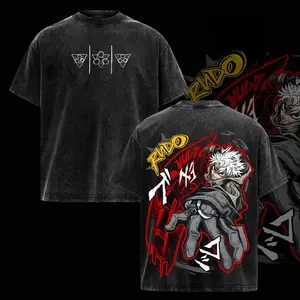 Rudo Gachiakuta T-Shirt – Vintage Washed Oversized Anime Graphic Tee, Dark Fantasy Manga Art Shirt, Heavy Cotton Streetwear, Unisex Casual Top, Gift for Gachiakuta Fans