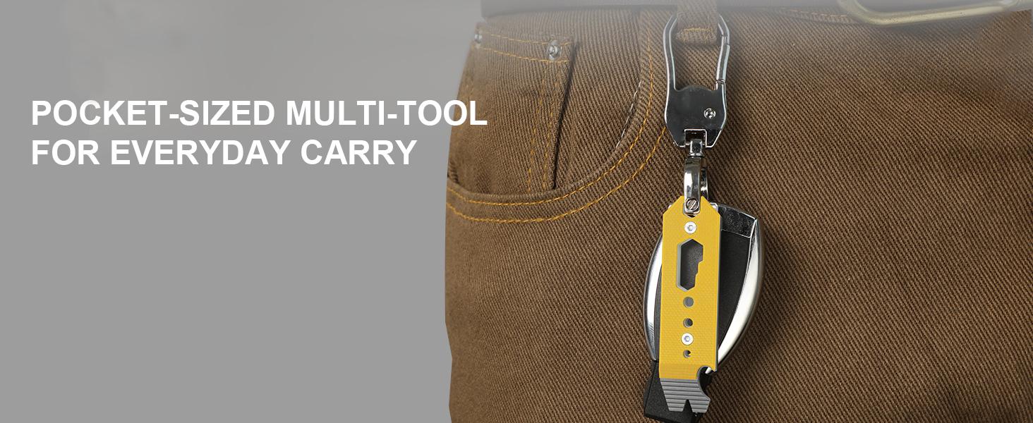 KIZER 10-in-1 Multiduty Titanium & G10 Pac Bar Portable Multi-tool EDC with Detachable Toothpick Tweezers Flat Head Screwdriver & More Men's Essential Tool multifunctional