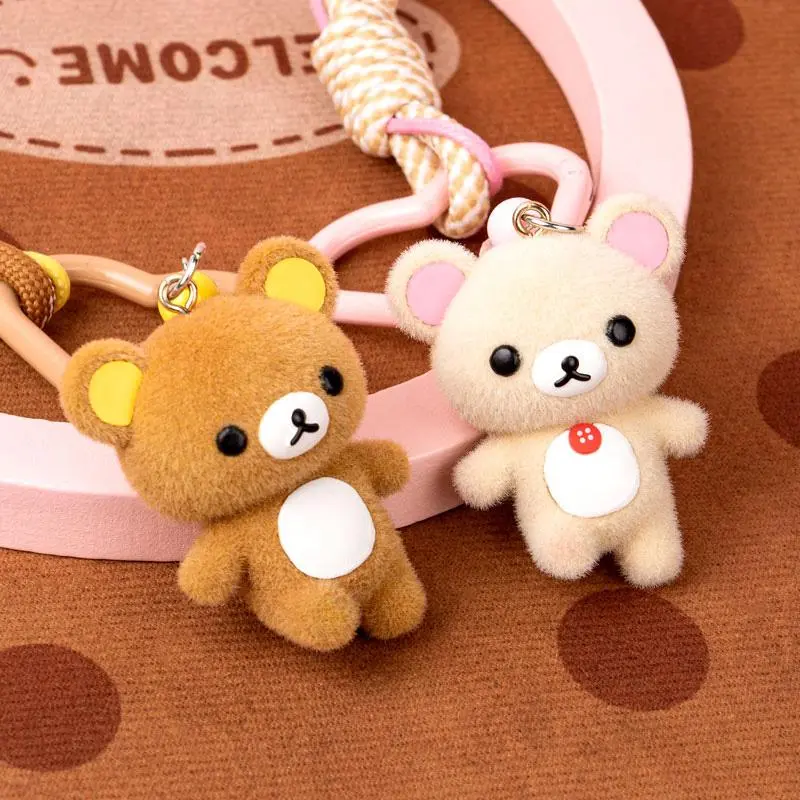 [Back to school]MINISO Rilakkuma Adorable Plush Keychain Charm, Collectible Mini Series Pendant with Soft Texture, Fashion Ornament for Bags, Ideal Gift for Cartoon Lovers