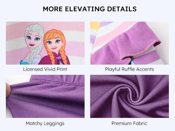 Disney Frozen Minnie Mouse Stitch Princess Fall Toddler Girl Outfit 2 Piece Long Sleeve Sweatshirt & Leggings Set