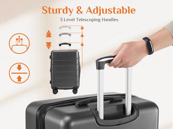 Luggage 20''/24''/28''Luggage, Hard Shell ABS Suitcase with Double Spinner Wheels, Lightweight Expandable Rolling Luggage with TSA Lock