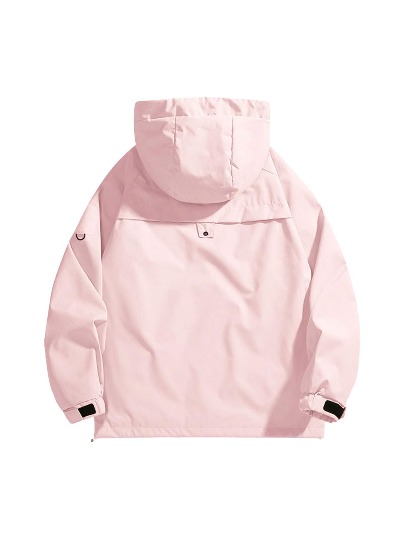 CCCMAI Men's Windbreaker Jacket with Hood Zippered Pockets & Adjustable Drawstrings Regular Fit Spring Fall Outdoor Workwear for Hiking Camping Casual Wear Hiking Gear Functional Design Durable Fabric