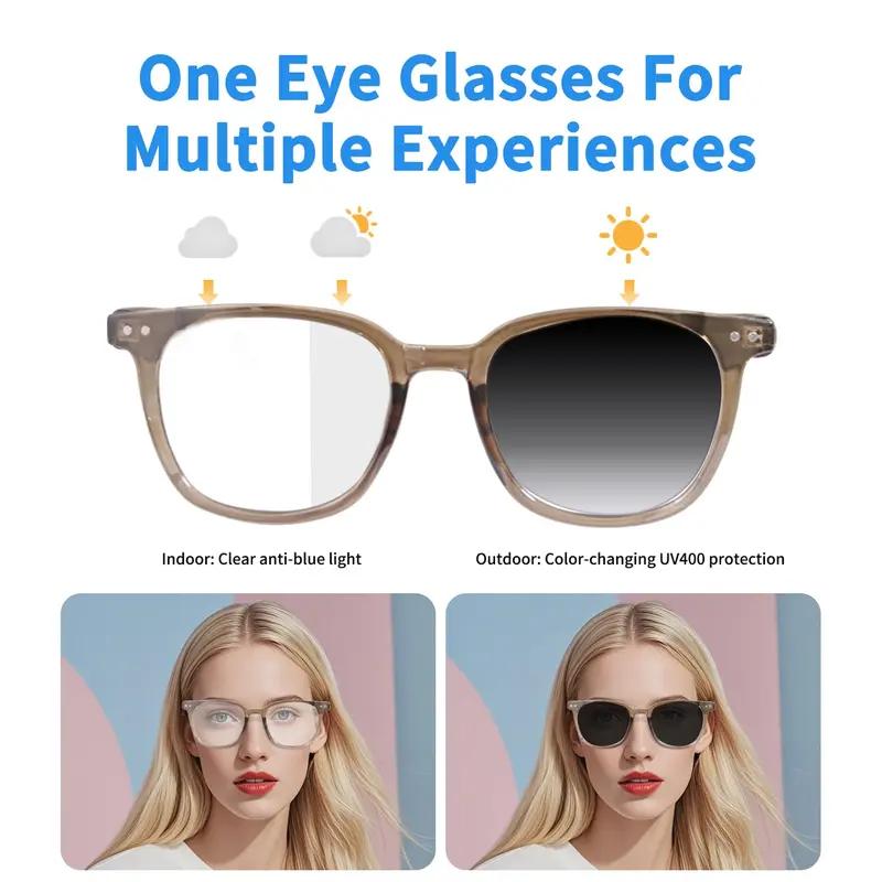 AI Smart Bluetooth-compatible Glasses Touch Control Music Call Multi-Lens Options, Ideal for Office Outdoor Use, Plastic Frame, Lithium Iong Battery Wearable