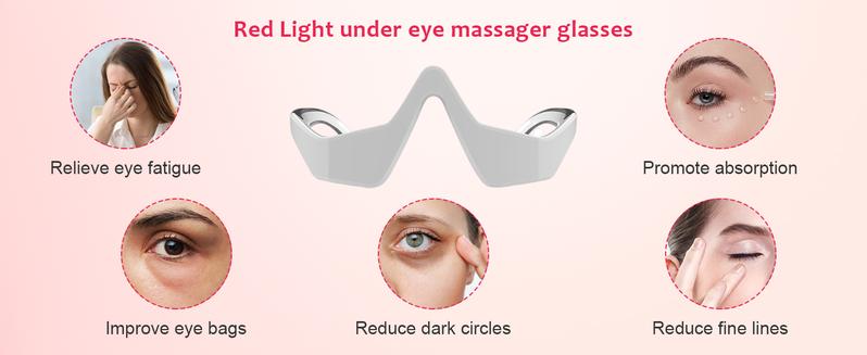 Red Light Therapy Device for Under Eye, Microcurrent Eye face led red light Beauty Device under Eye Massager Eyes Bag Remover for Reduce Dark Circles Puffiness Wrinkles Relax Eye Strain, 660nm Red Light-Therapy Device for Eyes Bag Facial Clear