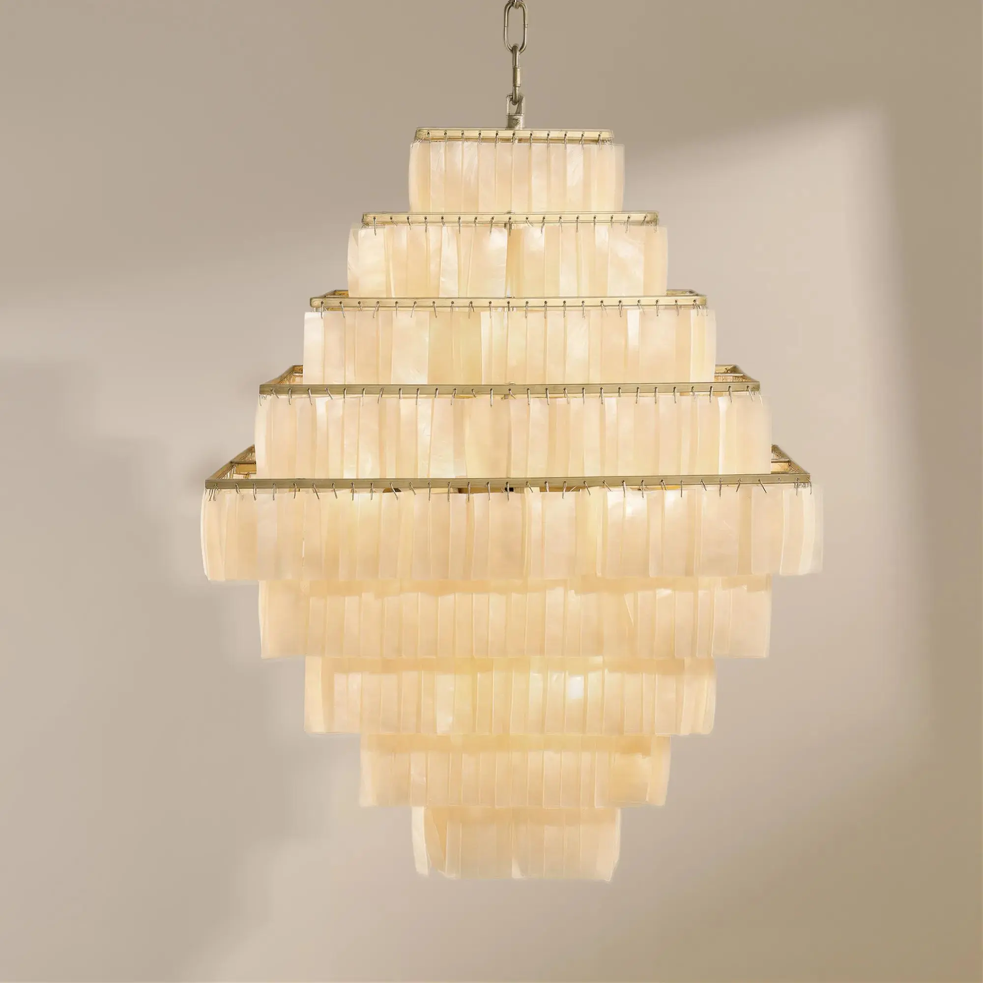 Z Gallerie Soleil Capiz Chandelier 25"H Z Gallerie Soleil Capiz Chandelier 25"H