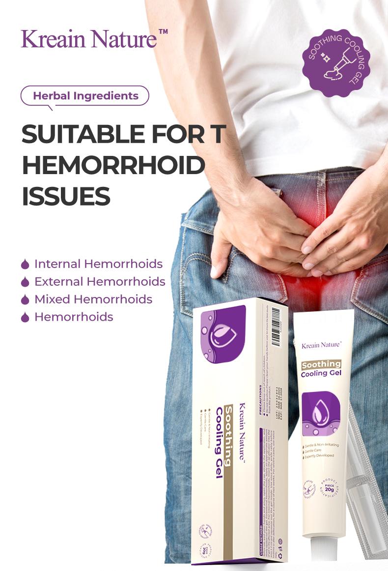 Kreain Nature 5 Hemorrhoid Gel Carthamus Seed Scutellaria Baicalensis Extract Carboxymethylcellulose Purple Daisy Apply to the Skin Used for Eliminating Hemorrhoids