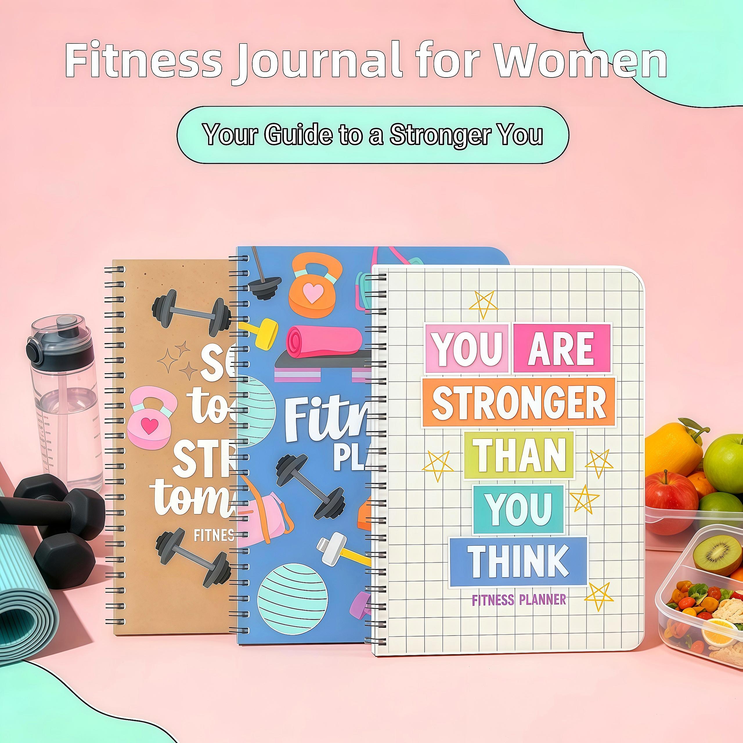Workout Journal & Fitness Planner – Daily Exercise Log, Weight Tracking, Meal Logs, Undated Gym Notebook for Women