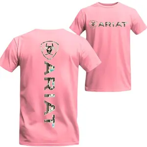 Ariat T-shirt - Geometric Southwestern Logo Design, Suitable For Men And Women, Breathable Fabric For All-day Crewneck Casual