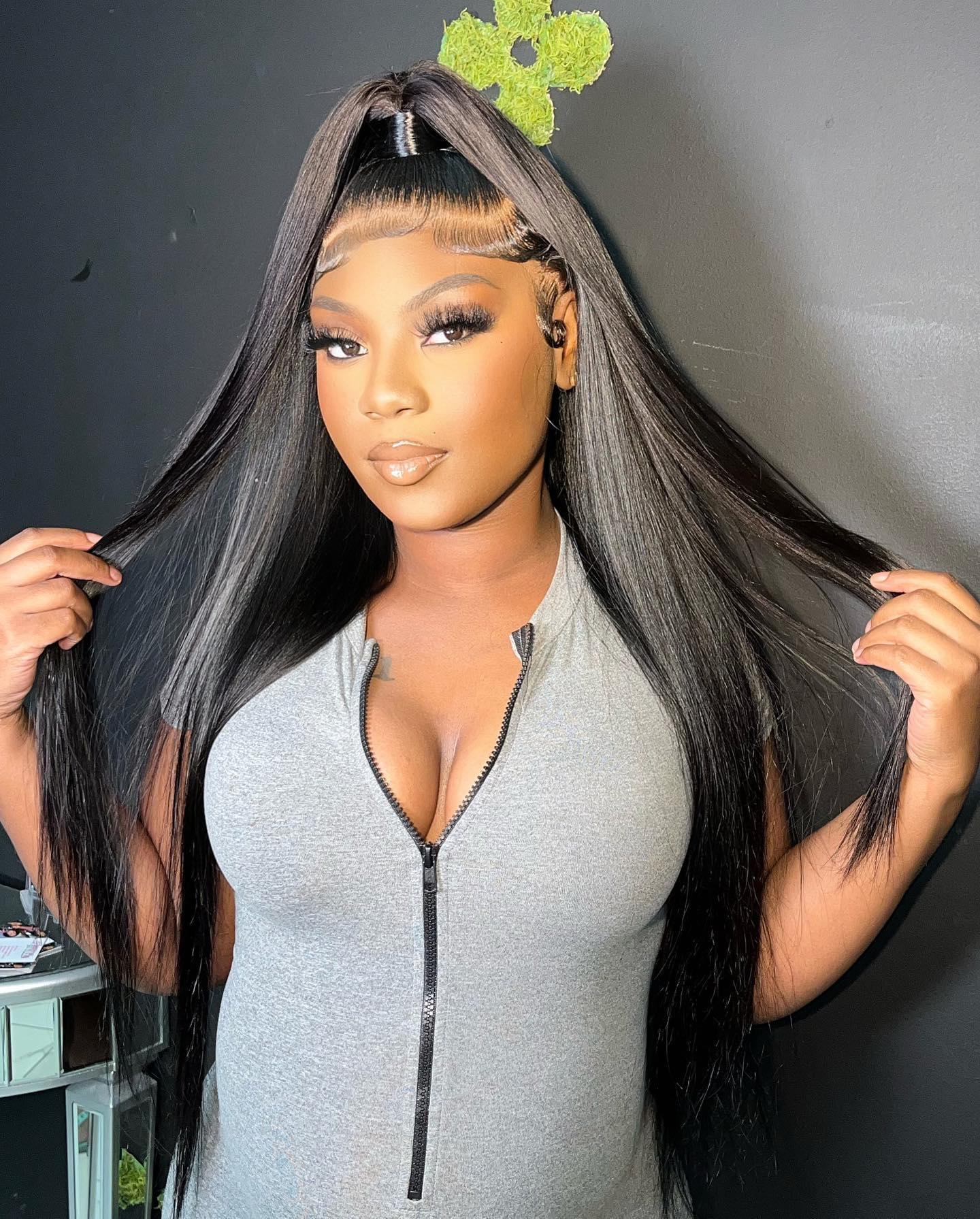 Bling Hair 360 Full Lace Wig 30 32Inch Straight Transparent Lace Front Human Hair Wigs Hair For Women Brazilian Remy 360 Lace Frontal Hair Wig 180Desntiy