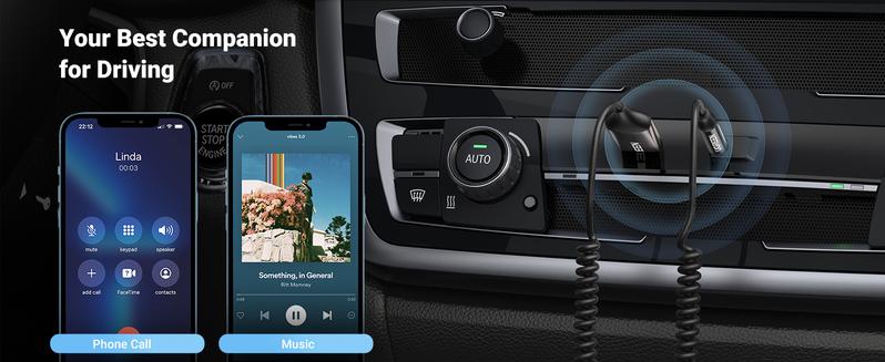 UGREEN 3.5mm Bluetooth Receiver Aux to Bluetooth 6.0 Adapter for Hands-Free Calls Compatible with Car Speaker and Home Audio with Built-in Microphone Aux Input for Car USB 2.0 to 3.5mm Jack Kit,TikTokShopHolidayHaul