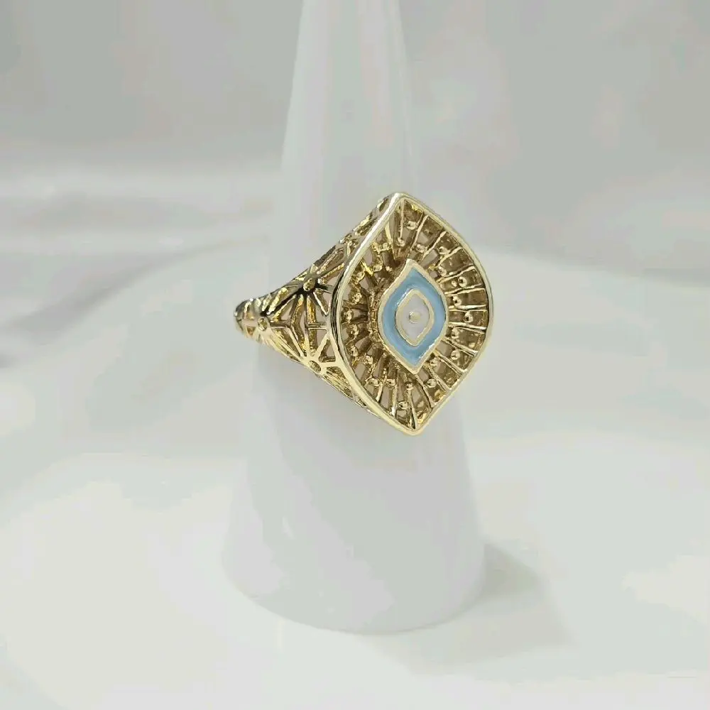 Anillo de ojo calado oro laminado de alta calidad