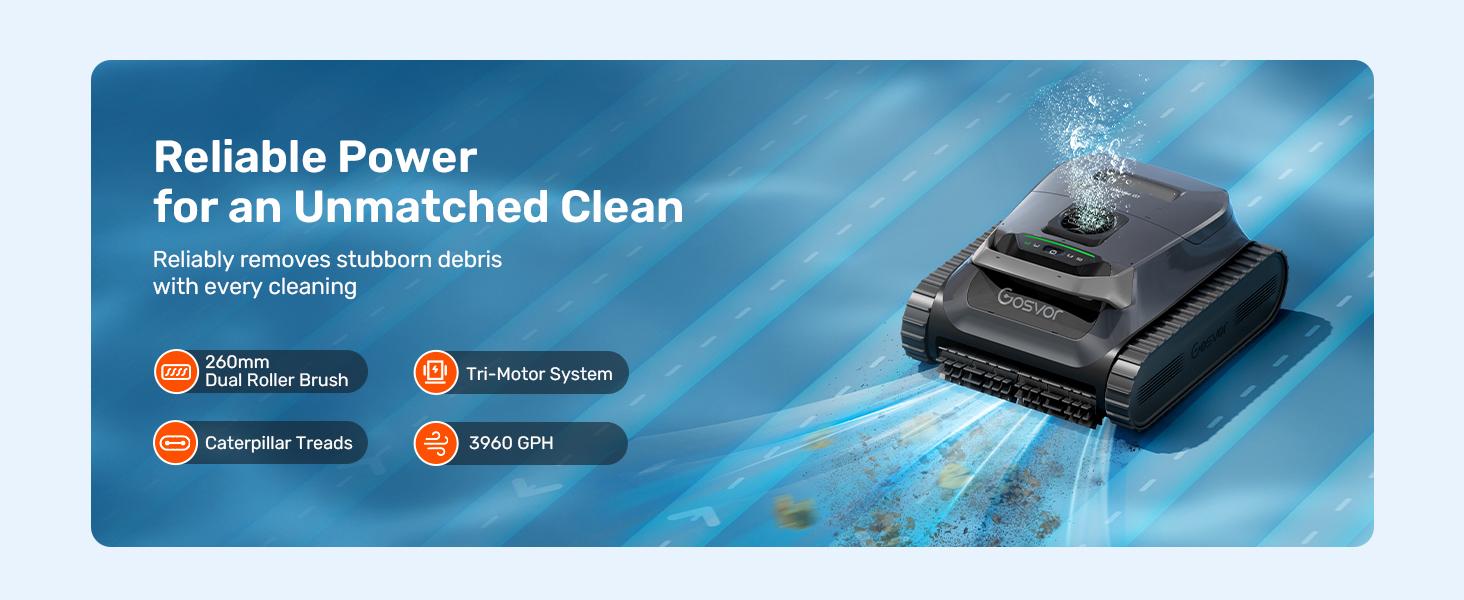 [2026 New] Gosvor Pool Vacuum LiteVac G1, Wall & Waterline & Platform Cleaning, Pool Vacuum, 15.2 lbs Ultra-Lightweight, Up to 200-Min Runtime, Double Filtration, Smart Navigation & App, For Pools up to 2153 sq.ft,back to school,back to school haul