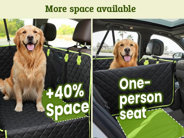 Pecute Pet Car Seat Cover Waterproof Dog Backseat Hammock with Mesh Window & Storage Pocket, 600D Non-Slip for Car/Truck, Easy to Install Washable