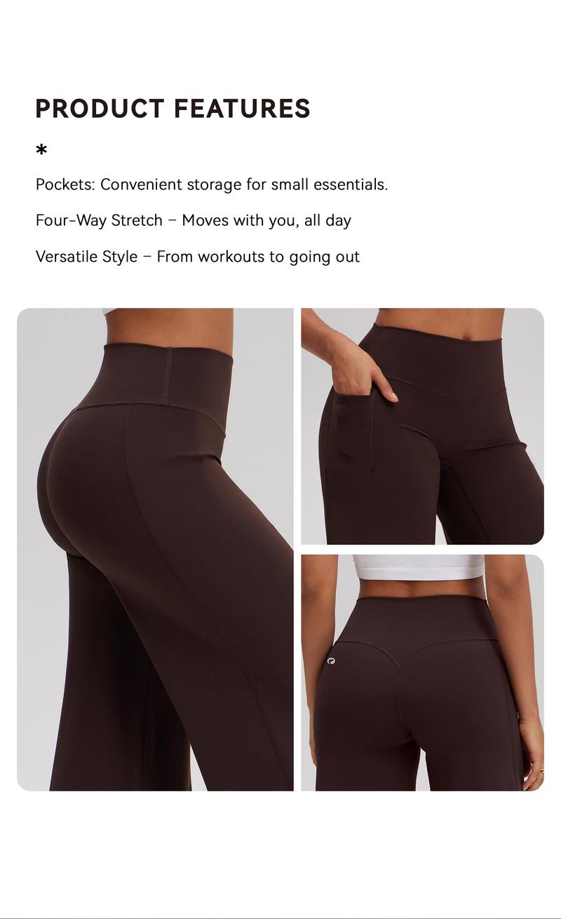 OQQ Women’s  High-Waist Wide Leg Casual Yoga Pants – Stretchy & Workout Casual Trousers With Pockets Trousers