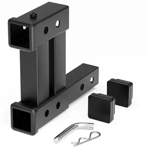 【YZONA】2 Inch Dual Hitch Extender 4000 LBS Drop Rise Adapter Fits Standard 2" Class III & IV Receivers for Cargo Carrier Bike