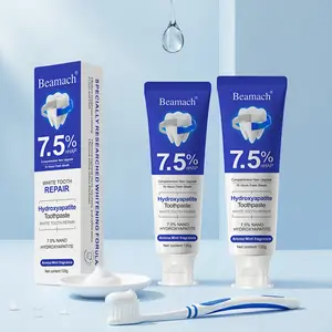 Beamach Hydroxyapatite Toothpaste 7.5% for Enamel Repair & Teeth Whitening Refreshing Flavor Fluoride-Free 4.23oz Gentle Formula for Sensitive Teeth Care