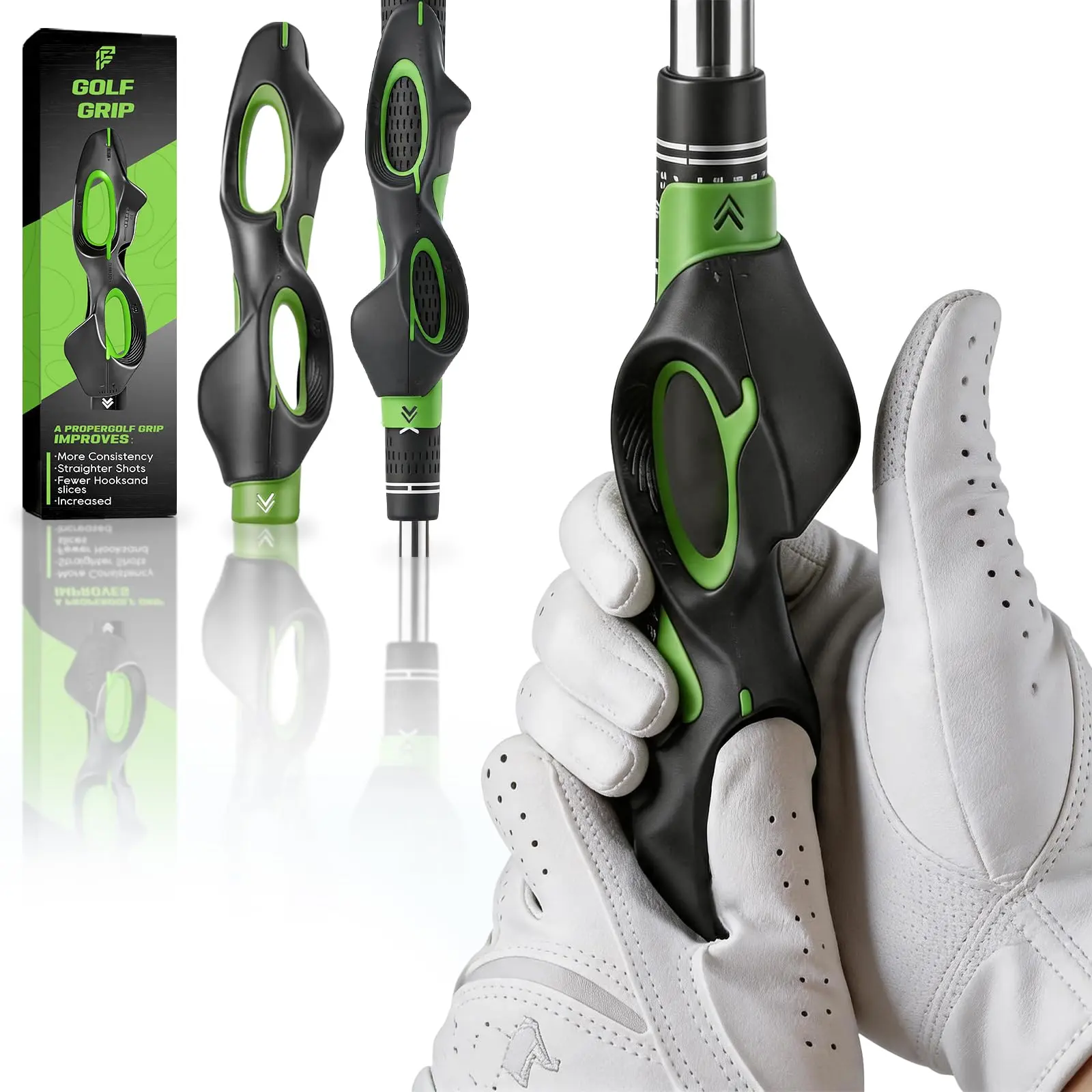 Golf Grip Trainer, Golf Training Aid for Correct Hand Position & Swing,Snap-On Golf Swing Trainer to Improve Accuracy，Fix Slice & Hook,Ideal for Beginners & All Skill Levels