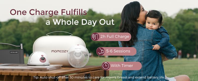 【Classic Edition】Momcozy  M5 Hands-Free Wearable Breast Pump, Double-Sealed Flange for Baby-Like Comfort, 3 Modes & 9 Suction Levels, Portable Electric Pump – 24mm, A