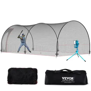 Spring new arrivals Baseball Batting Cage, Softball and Baseball Batting Cage Net and Frame, Practice Portable Cage Net with Carry Bag, Heavy Duty Enclosed Pitching Cage, for Backyard Batting Hitting Training, 22FT