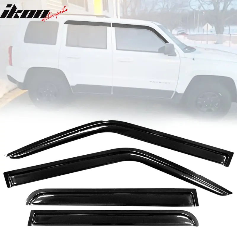 Visor Window Rain Guard for Jeep Patriot 2007-2018 Tape on Acrylic 4PC