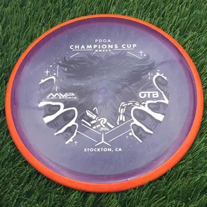 Axiom Particle Glow Proton Hex 5|5.5|-1|1 with OTB Champions Cup 2025 - Wizardcraft by Mike Inscho Stamp - 177.0g - Orange Rim Purple