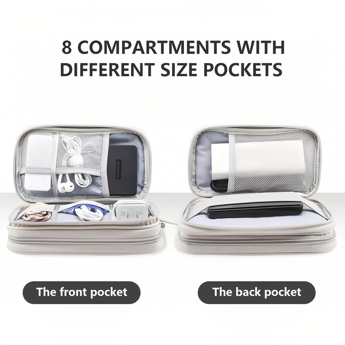 Travel Cable Organizer Pouch Electronic Accessories Carry Case Portable Waterproof Double Layers All-in-One Storage Bag for Cord, Charger,Phone,Earphone,Travel Essentials Travel Cable Organizer Pouch Electronic Accessories Carry Case Portable Waterproof Double Layers All-in-One Storage Bag for Cord, Charger,Phone,Earphone,Travel Essentials