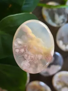 Flower Agate Worry Stone