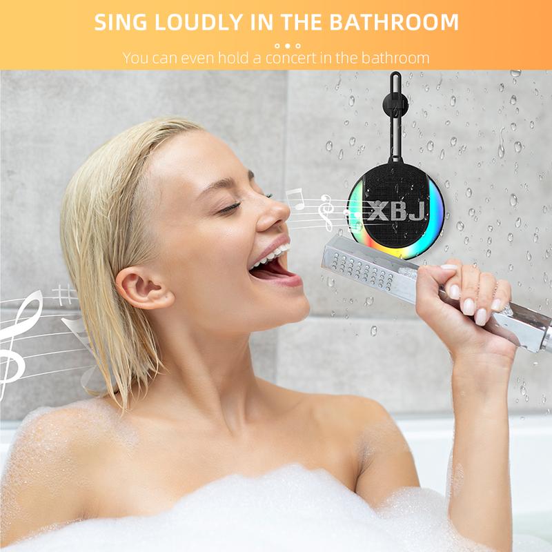 Mini Portable Bluetooth Speakerr with power bank function | Outdoor Glow 3D Stereo Bass | TWS Dual Connect Lighted Speaker | FM/TF Card/USB Support | Phones/TVs Compatible | Hands-Free Wireless Audio Compact Micro Protection Rechargeable Smartphone Black