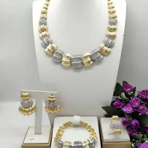 Luxury gold plated fashion jewelry 2 tone