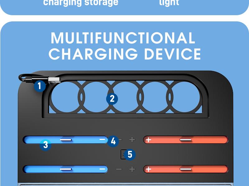 i-Blason Charging Dock Storage Base for Nintendo Switch 2 JoyCon Controllers [9 Game Card Slots] [Ambient Lighting] All-in-one Charging Station Storage Stand Organizer with USB Charging Cable