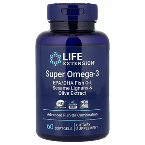 Life Extension Super Omega-3, EPA/DHA Fish Oil, Sesame Lignans & Olive Extract, 60 Softgels