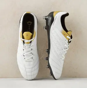 Aventto White Firm Ground Soccer Cleats