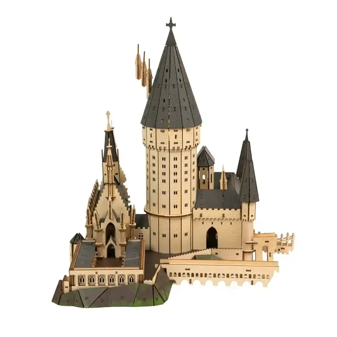Puremind Harry Potter Hogwarts Great Hall Premium Wood Craft 3D Wooden Puzzle Model Kit, Do-It-Yourself Building Blocks Kit, Collectible Construction Toy for Kids