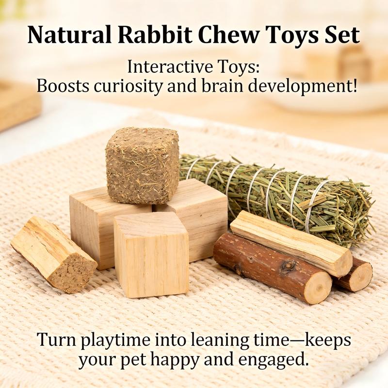 23.6 inch Wooden Hamster Cage,  Openable Top, Ventilated, Easy to Clean, 50-60 PCS Natural Rabbit Chew Toys, Treats, Timothy Sticks, Apple Sticks, Sweet Bamboo for Guinea Pig, Hamster, Chinchilla, Rat, Small Animals Bunny