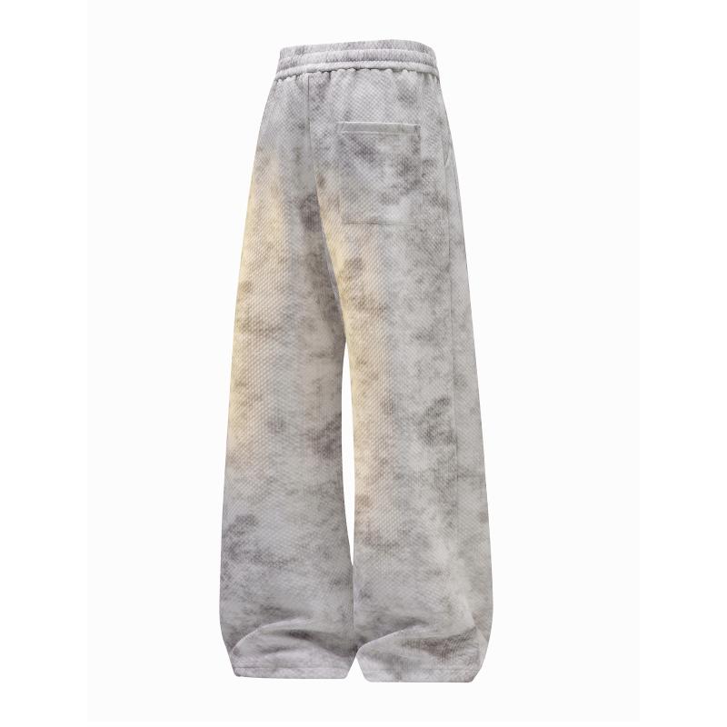 Men's Tie Dye Polyester Knit Joggers - Loose-Fit Athleisure Streetwear Track Pants with Elastic Drawstring Waist, Comfy Men's Clothing