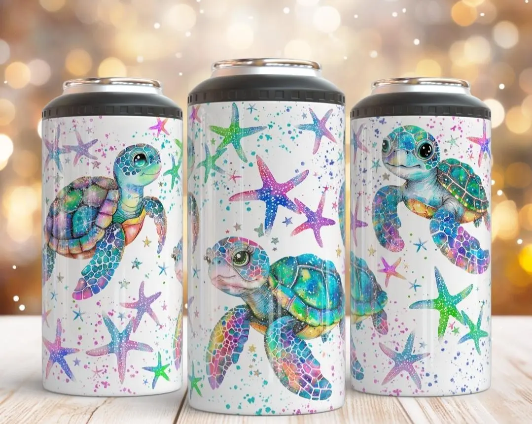 4 in 1 Can Cooler - Sea Turtle