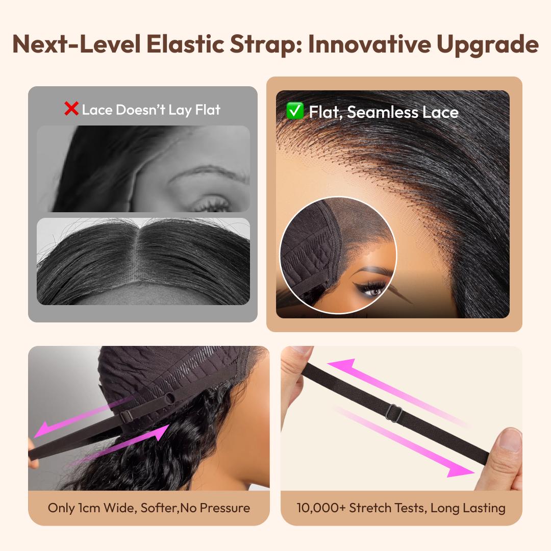 【Zero Slip】UNice All Day Secure Glueless Yaki Straight Wig Pre-cut 7x5 HD Lace Closure Human Hair Wigs with Drawstring Narural Hairline Beginners Friendly Put On and Go TikTokShopHolidayHaul SpringStatements