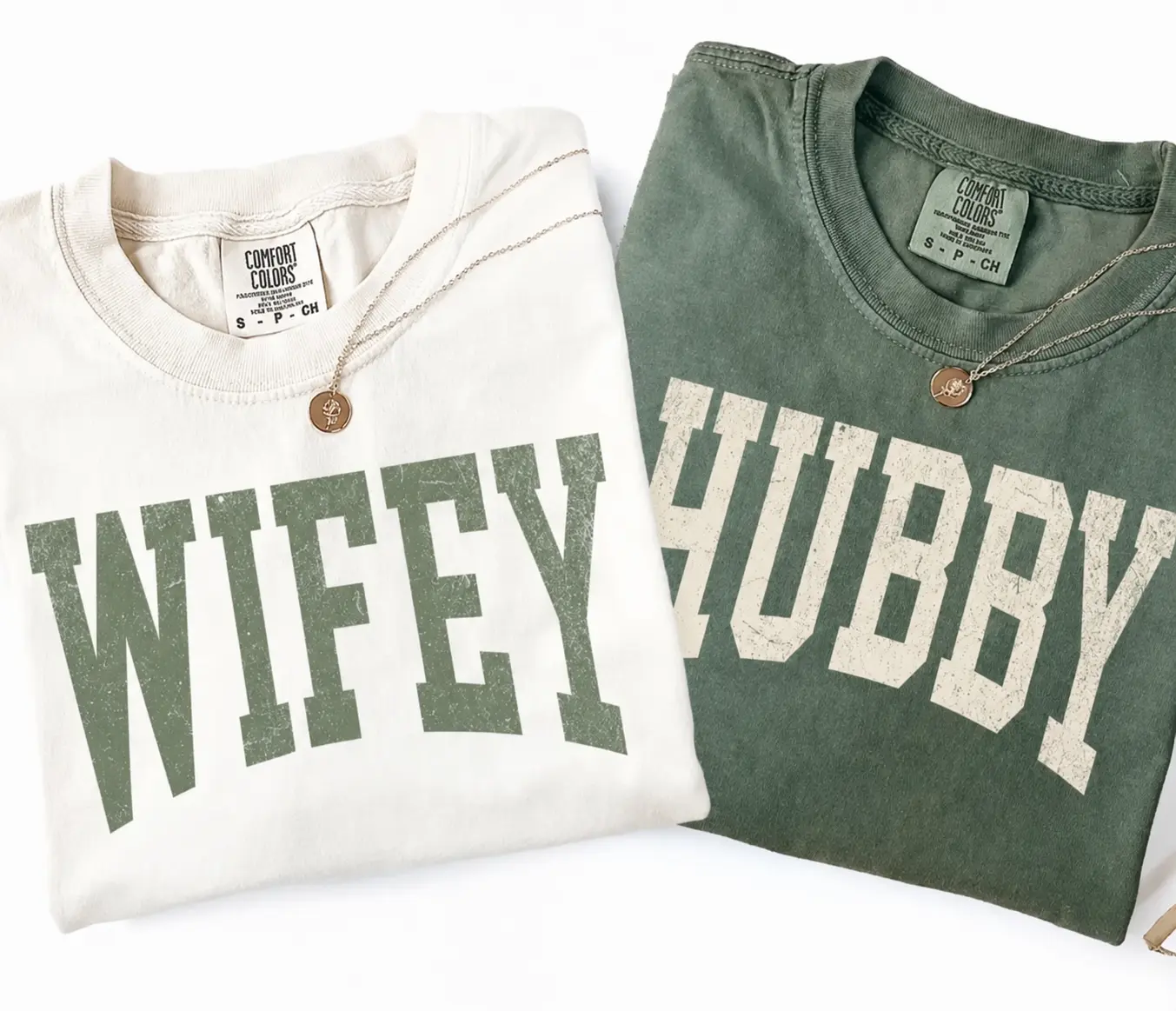 Comfort Colors Wifey and Hubby T-Shirt, Newlywed Wedding Shirt, Just Married Shirt, Wife And Husband Tee, Retro Matching Couple Tee, Wedding Gift